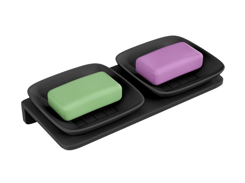 BASSINO Stylist Double Soap Dish For Bathroom-Glossy