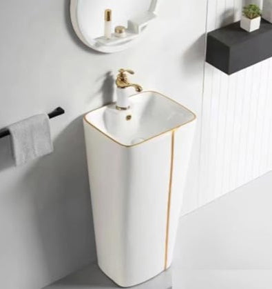 Ceramic Pedestal Wash Basin,BPB-530,size-18x15x34 Inch