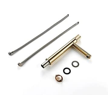 BASSINO Stylish Bathroom Faucet with Single Lever - Waterfall Bathroom Basin Faucet of Brass tap for Counter top/Table top Basin- Tap for Bathroom 12 Inches- Gold (Gold)