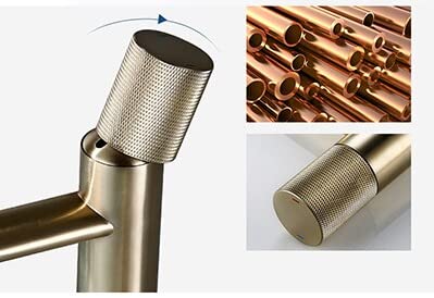 BASSINO Stylish Bathroom Faucet with Single Lever - Waterfall Bathroom Basin Faucet of Brass tap for Counter top/Table top Basin- Tap for Bathroom 12 Inches- Gold (Gold)