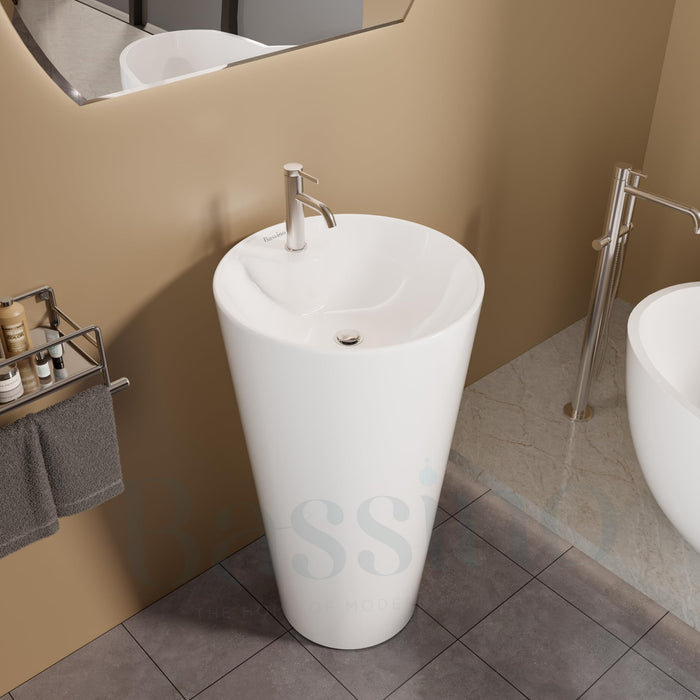 Ceramic Pedestal Wash Basin,BPB-656,size-18x18x32 Inch