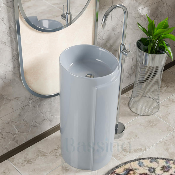 Ceramic Pedestal Wash Basin,BPB-670,size-16x16x34 INch