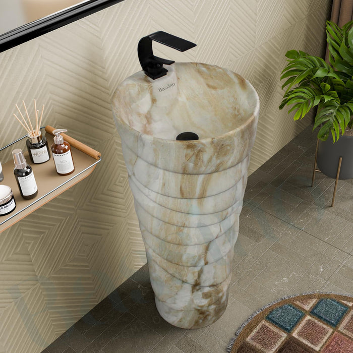 Ceramic Pedestal Wash Basin,BPB-646,size-15x15x34 Inch