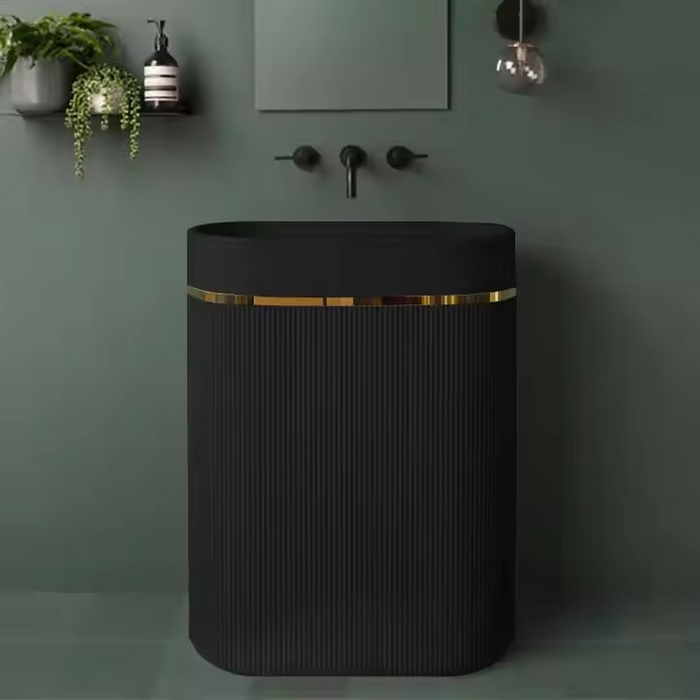 Ceramic Pedestal Wash Basin-BPB-644,size-24x15x34 Inch