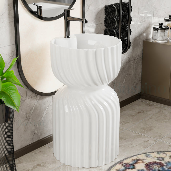 Ceramic Pedestal Wash Basin,BPB-680,size-18x18x33 Inch