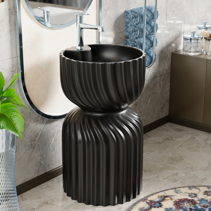 Ceramic Pedestal Wash Basin,BPB-681,size-18x18x33 Inch