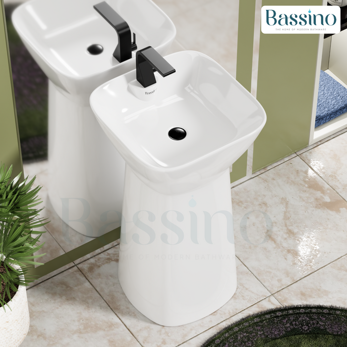 Ceramic Pedestal Wash Basin,BPB-752,size-18x18x32 Inch