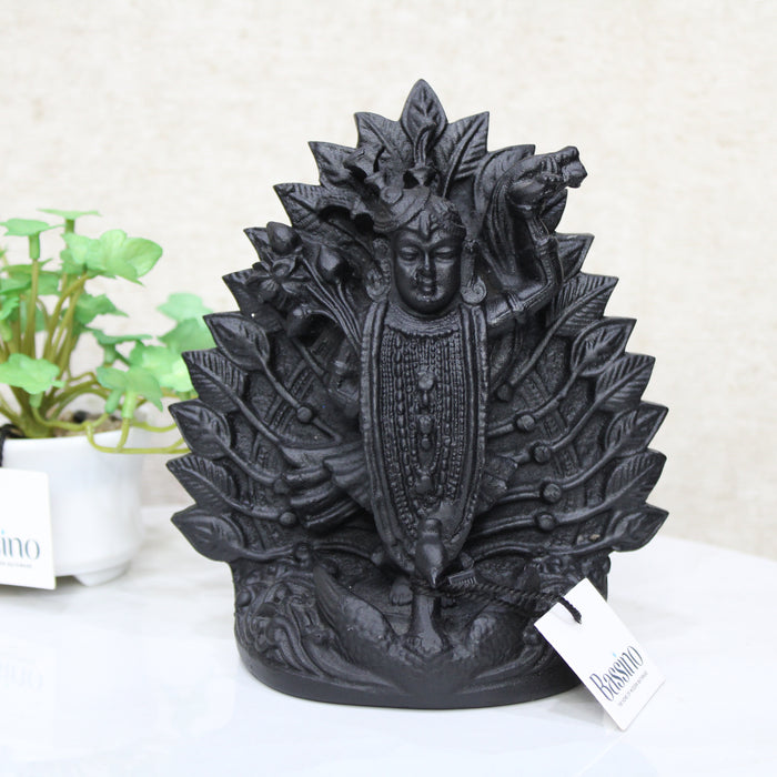 BASSINO Shree Nathji Idol in a stunning black color for home and office,table top decor item