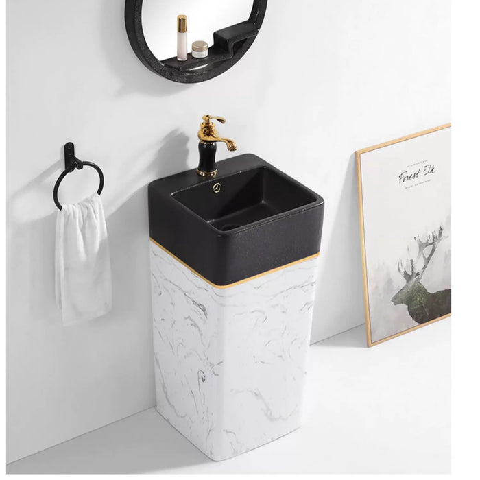 Ceramic Pedestal Wash Basin, NZ-1016(16x16x33Inch)