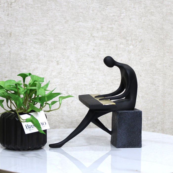 Abstract Pianist Sculpture – Modern Musician Figurine Decor 7 Inch (BSP-8244)