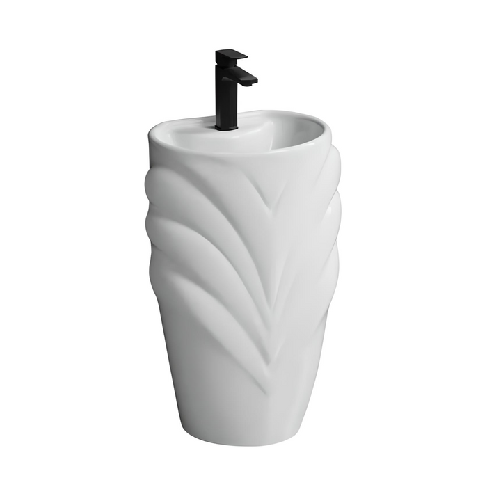 Ceramic Pedestal Wash Basin-BPB-634,size-19x16x33 Inch