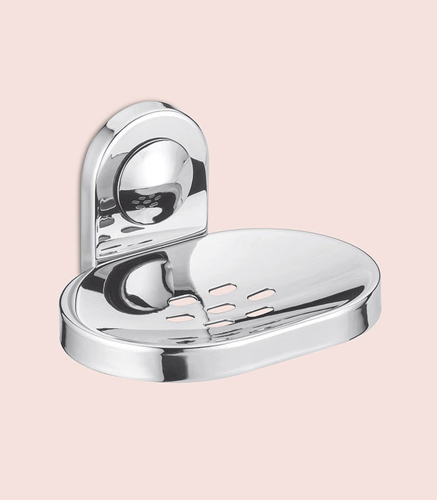 BASSINO Stylish Single Soap Dish For Bathroom/office/home/hotels-SS 304-CHROME FINISH