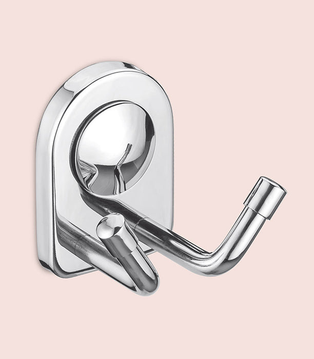 BASSINO Stylish Robe Hook For Bathroom/office/home/hotels-SS 304-CHROME FINISH