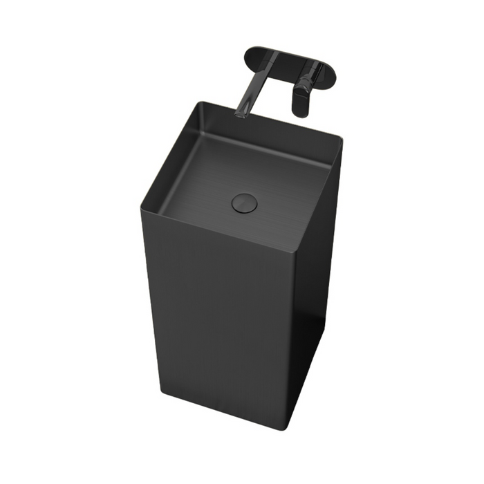 BASSINO Metal Pedestal Free Standing Wash Basin For Living Room and Bathroom,Home & Office Basin (380X380X830 MM)