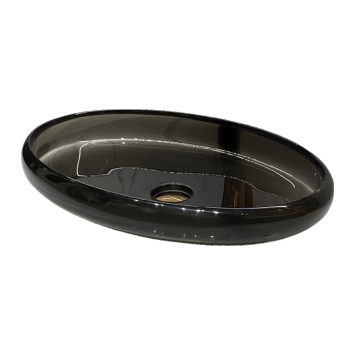 Bassino Modern Transparent Resin Wash Basin | Stylish Countertop Wash Basin for Bathroom –600x400x120 mm
