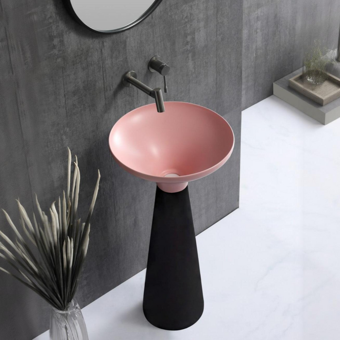 BASSINO Pedestal Free Standing Wash Basin For Living Room and Bathroom,Home & Office Basin (420X420X860 MM)