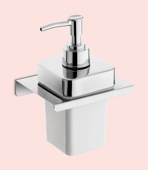 BASSINO Stylish Liquid Soap Dispenser For Bathroom/office/home-SS 304 & PTMT Material-CHROME FINISH