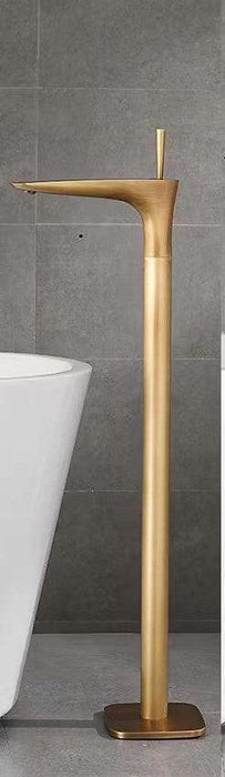 BASSINO Brass Bathroom Sink Wash Basin Mixer Tap Single Handle Hot & Cold Waterfall Lavatory Sink Faucet for Living Room & Bathrooms