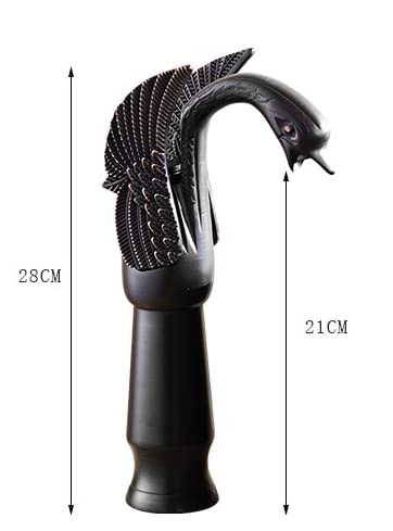 BASSINO Brass Black Swan Shape Bathroom Sink Wash Basin Mixer Tap Single Handle Hot & Cold Waterfall Lavatory Sink Faucet for Living Room & Bathroom (BTT-2048, 12 INCH)