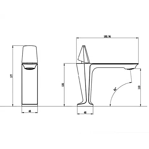 BASSINO Small Size Brass Bathroom Sink Wash Basin Mixer Tap Single Handle Hot & Cold Waterfall Lavatory Sink Faucet for Living Room & Bathrooms (Rose Gold)