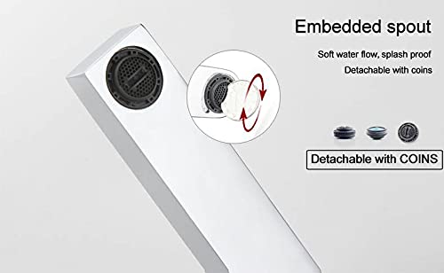 BASSINO Extended Body Brass Bathroom Sink Wash Basin Mixer Tap Single Handle Hot & Cold Waterfall Lavatory Sink Faucet for Living Room & Bathrooms (Rose-Gold)