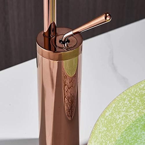 BASSINO Stylish Bathroom Faucet with Single Lever - Waterfall Bathroom Basin Faucet of Brass - Hot and Cold Water Mixer Antique Tap for Bathroom 14 Inches - (Rose Gold)