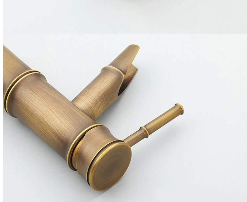 Most Stylish Bathroom Faucet with Single Lever - Waterfall Bathroom Basin Faucet of Brass - Hot and Cold Water Mixer Antique Tap for Bathroom 12 Inches - (Antique Matt 2)