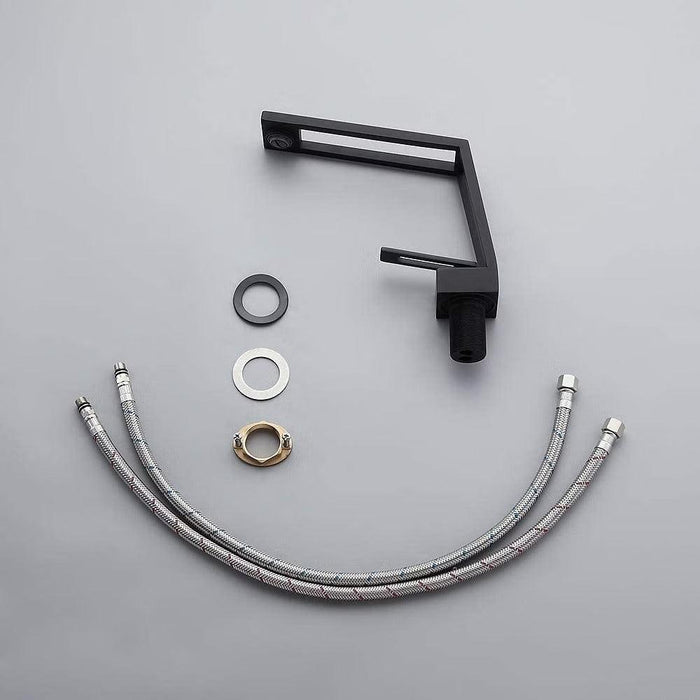 BASSINO Brass Mixer Hot and Cold Basin Tap Faucet Sink Mixer Tall Body(BLACK)