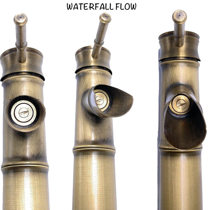 Most Stylish Bathroom Faucet with Single Lever - Waterfall Bathroom Basin Faucet of Brass - Hot and Cold Water Mixer Antique Tap for Bathroom 12 Inches - (Antique Matt 2)