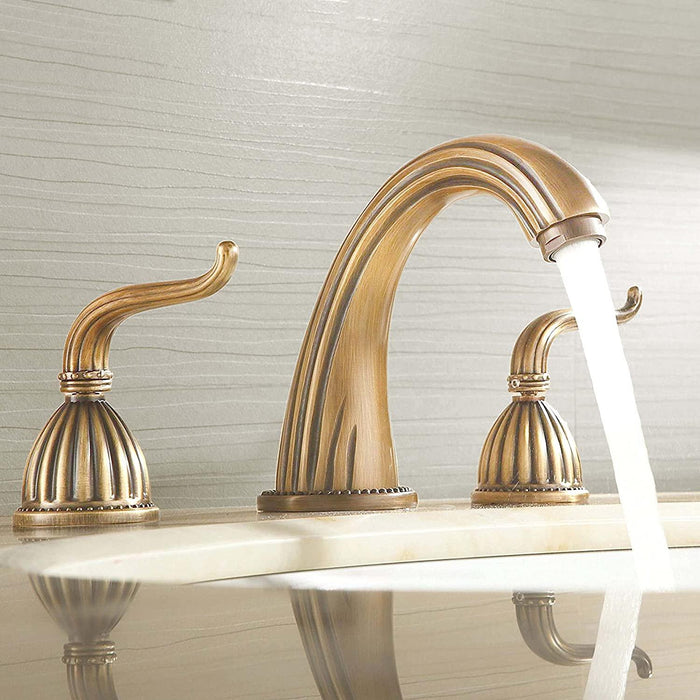 BASSINO Brass Bathroom Sink Wash Basin Mixer Tap Single Handle Hot & Cold Waterfall Lavatory Sink Faucet for Living Room & Bathrooms