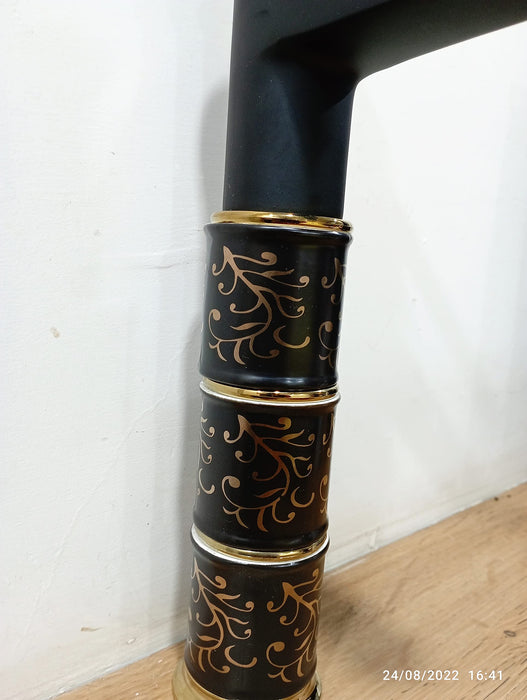 BASSINO Stylish Bathroom Faucet with Single Lever -Bathroom Basin Faucet of Brass - Hot and Cold Water Mixer Tap for Bathroom (Black) BTT_2070