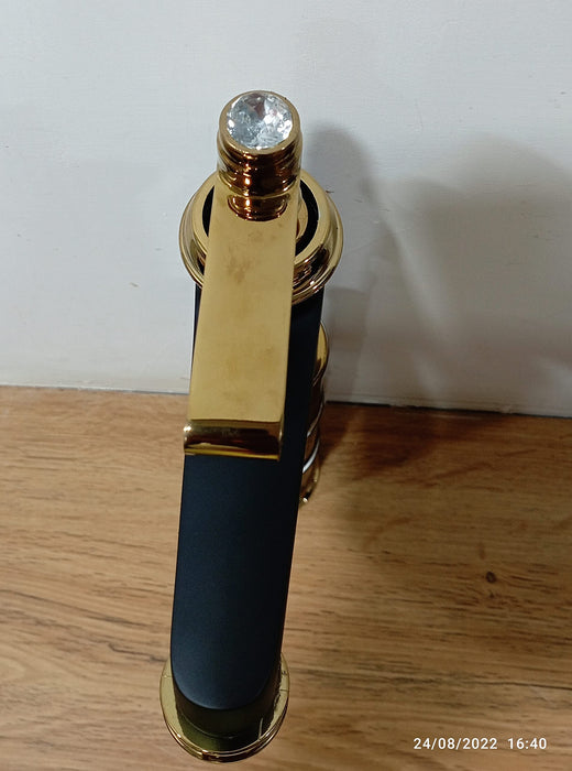 BASSINO Stylish Bathroom Faucet with Single Lever -Bathroom Basin Faucet of Brass - Hot and Cold Water Mixer Tap for Bathroom (Black) BTT_2070