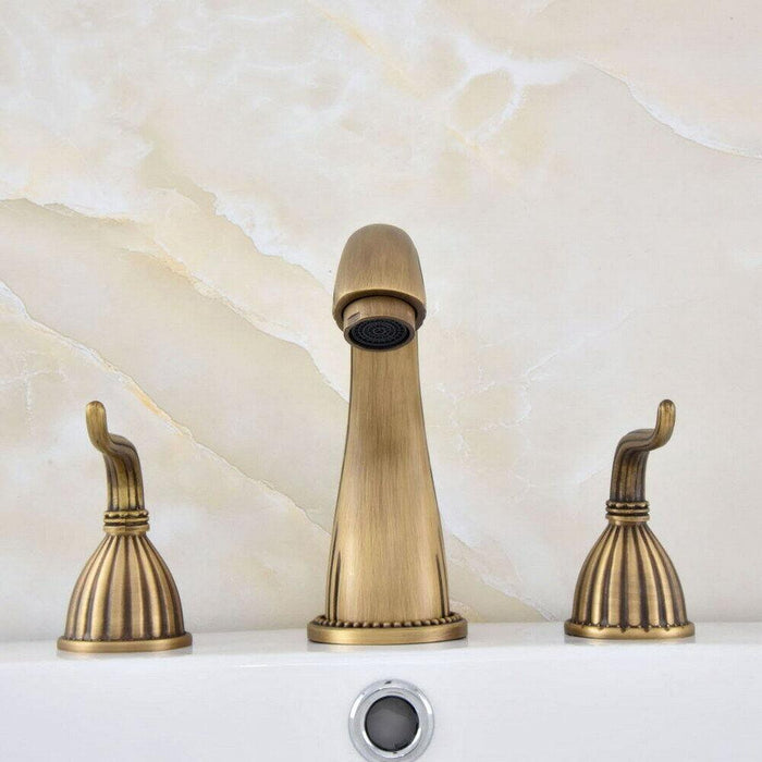 BASSINO Brass Bathroom Sink Wash Basin Mixer Tap Single Handle Hot & Cold Waterfall Lavatory Sink Faucet for Living Room & Bathrooms