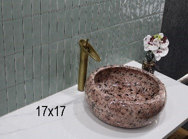 BASSINO  Art Ceramic Tabletop and Bathroom Wash Basin (Size-17x17 inch)