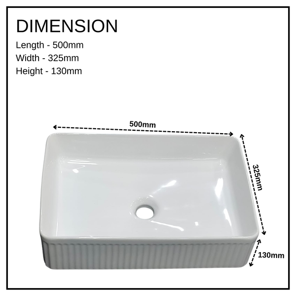 BASSINO Nordic Matte White Tabletop Vessel Sink (19 x 15 x 5 Inches)