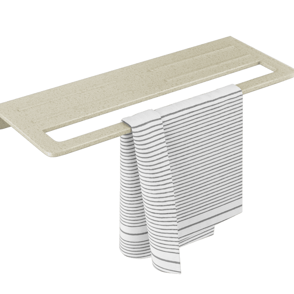 BASSINO Towel Rack With Towel Holder- Glossy 22" Length Marble