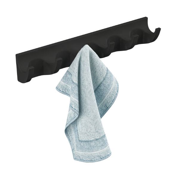 BASSINO Stylish 6 Pin Robe Hook For Bathroom/Bedroom/Office/kitchen-Glossy Black