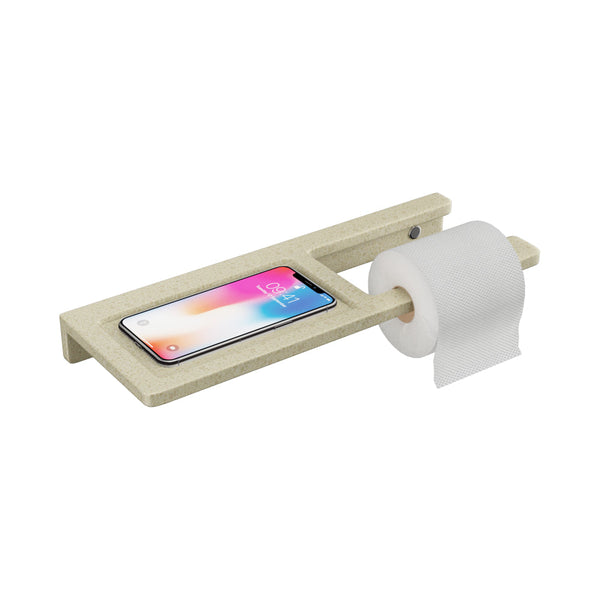 BASSINO Stylist Toilet Paper Holder With Shelf-Glossy Marble