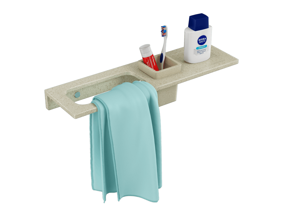 BASSINO Stylish Brush Holder With Napkin Stand Shelf For Bathroom-Glossy
