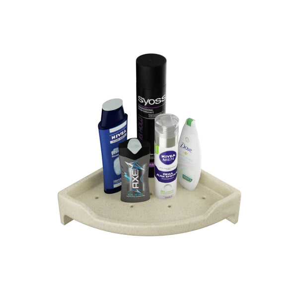 BASSINO Modern Corner Shelf 12'' x 12'' For Bathroom-Glossy Marble