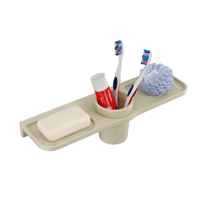 BASSINO Modern Double Soap Dish With Tumbler Holder-Glossy
