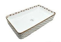 BASSINO Ceramic Wash Basin Countertop Tabletop Bathroom Sink Wash Basin(610x 350 x 110mm)