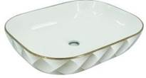 BASSINO Ceramic Wash Basin Countertop Tabletop Bathroom Sink Wash Basin(500x400x140mm)