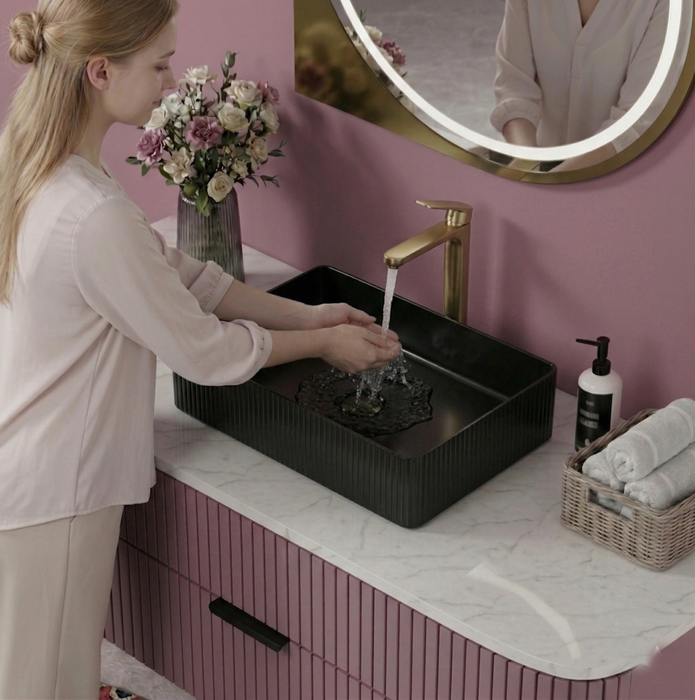 Modern Stainless Steel Countertop Wash Basin (500x352x110 mm) Black