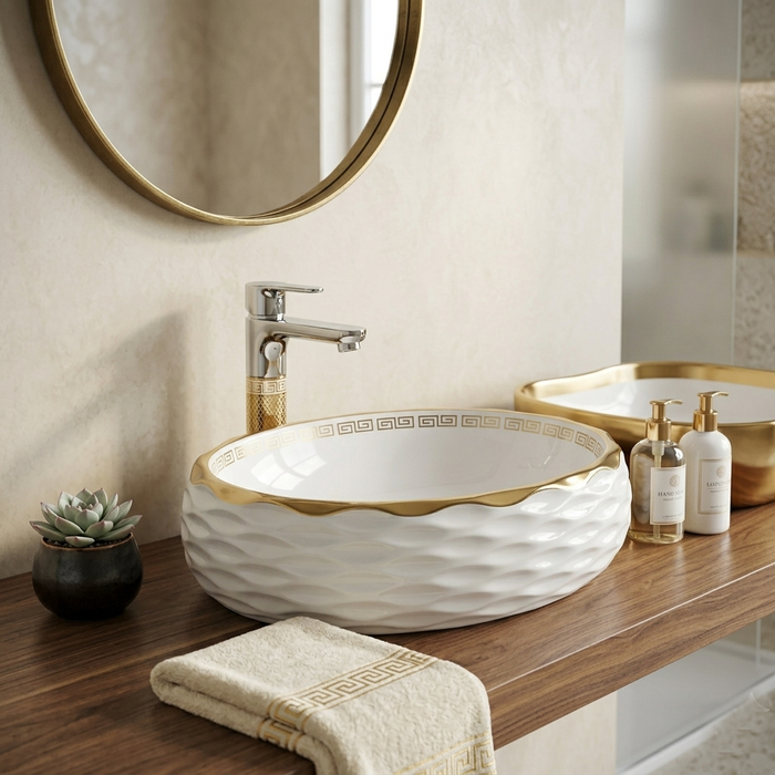 Premium Designer Table top/Counter top Wash Basin/Vessel sink (24x17x6 In) BTT-645