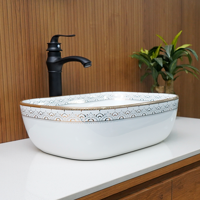 Designer Table Top Basin (18 x 13 x 5 In),BTT-11251