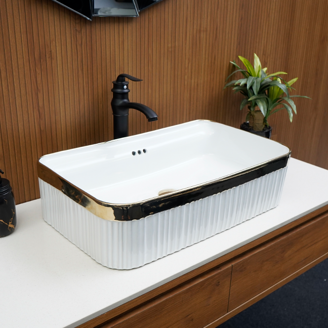 Designer Table Top Basin (24 x 14 x 6 In),BTT-11188
