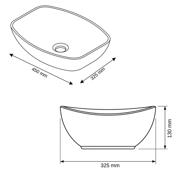 BASSINO Slate Matte Black Boat-Style Vessel Sink (18 x 13 x 5 Inches)