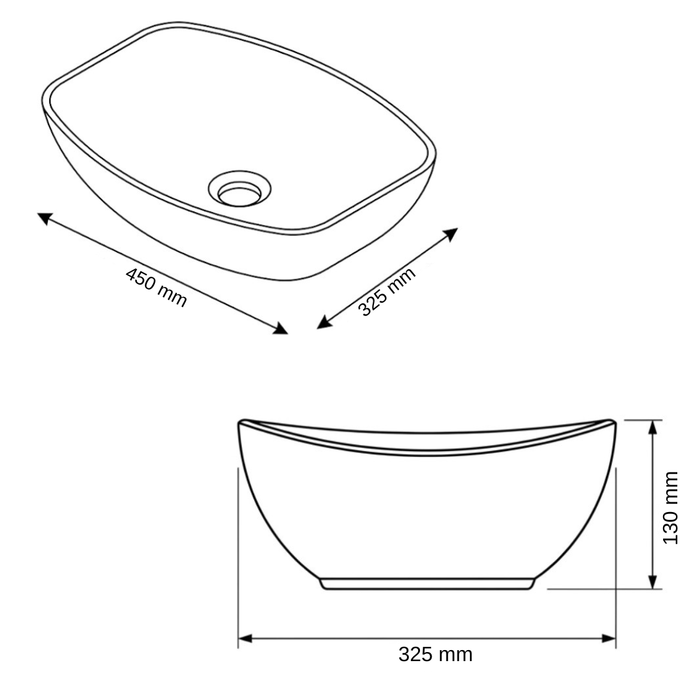 BASSINO Slate Matte Black Boat-Style Vessel Sink (18 x 13 x 5 Inches)