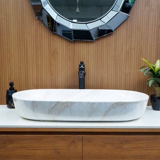 Designer Table Top Basin (32 x 16 x 5 In),BTT-11247